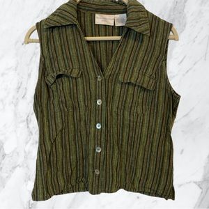 🌸Worthington Petite Sleeveless Button Down Shirt